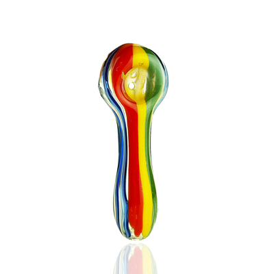 Vibrant Rasta Stripe Glass Hand Pipe