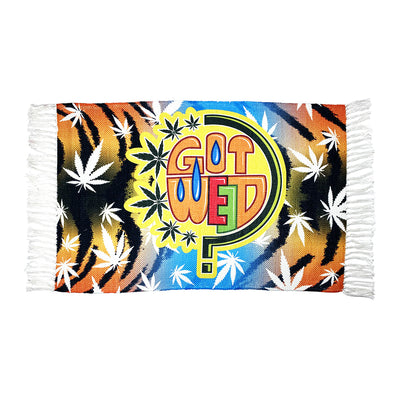 Playful Welcome Mat with Herbal Motif