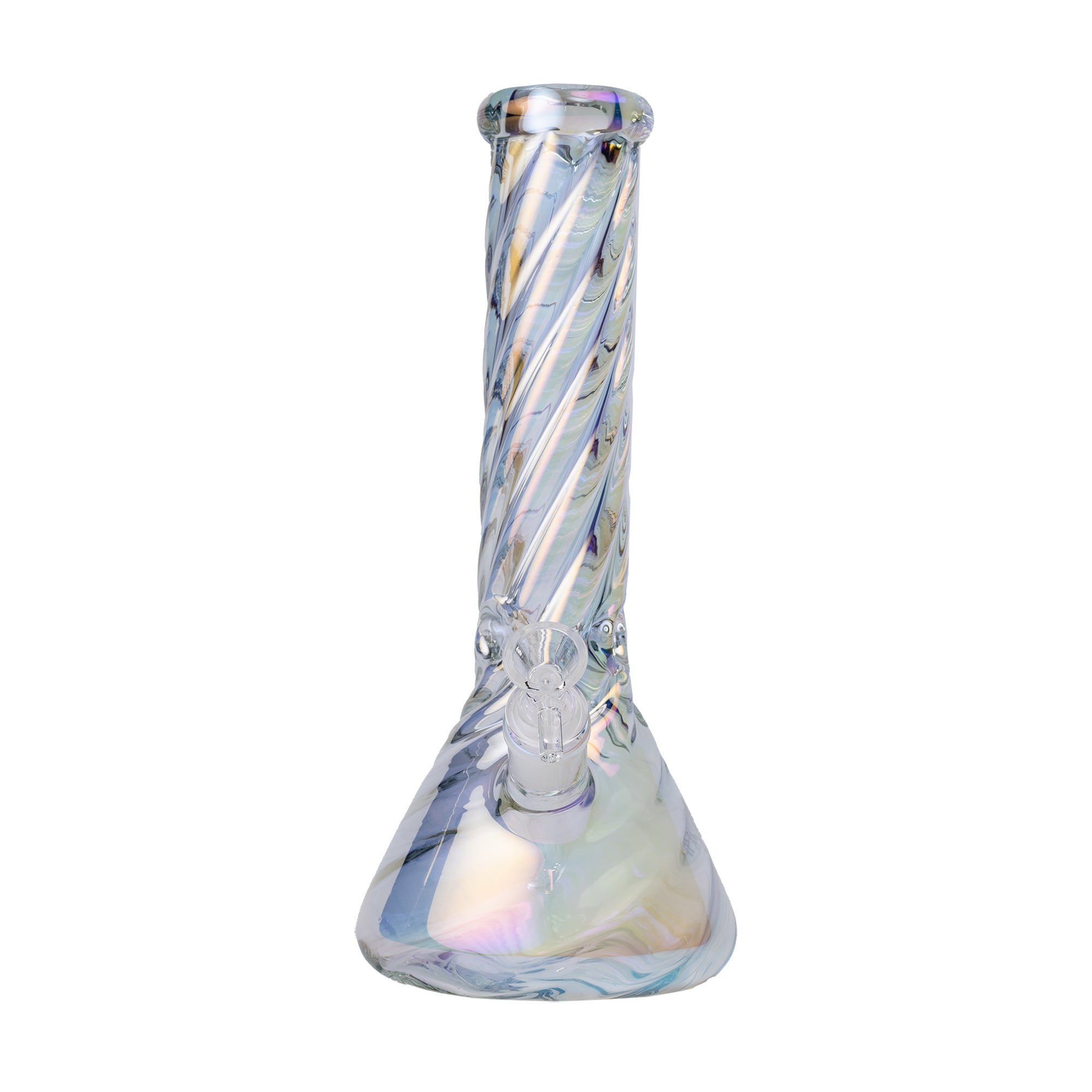 Luminous Twisted Iridescent Beaker Water Pipe