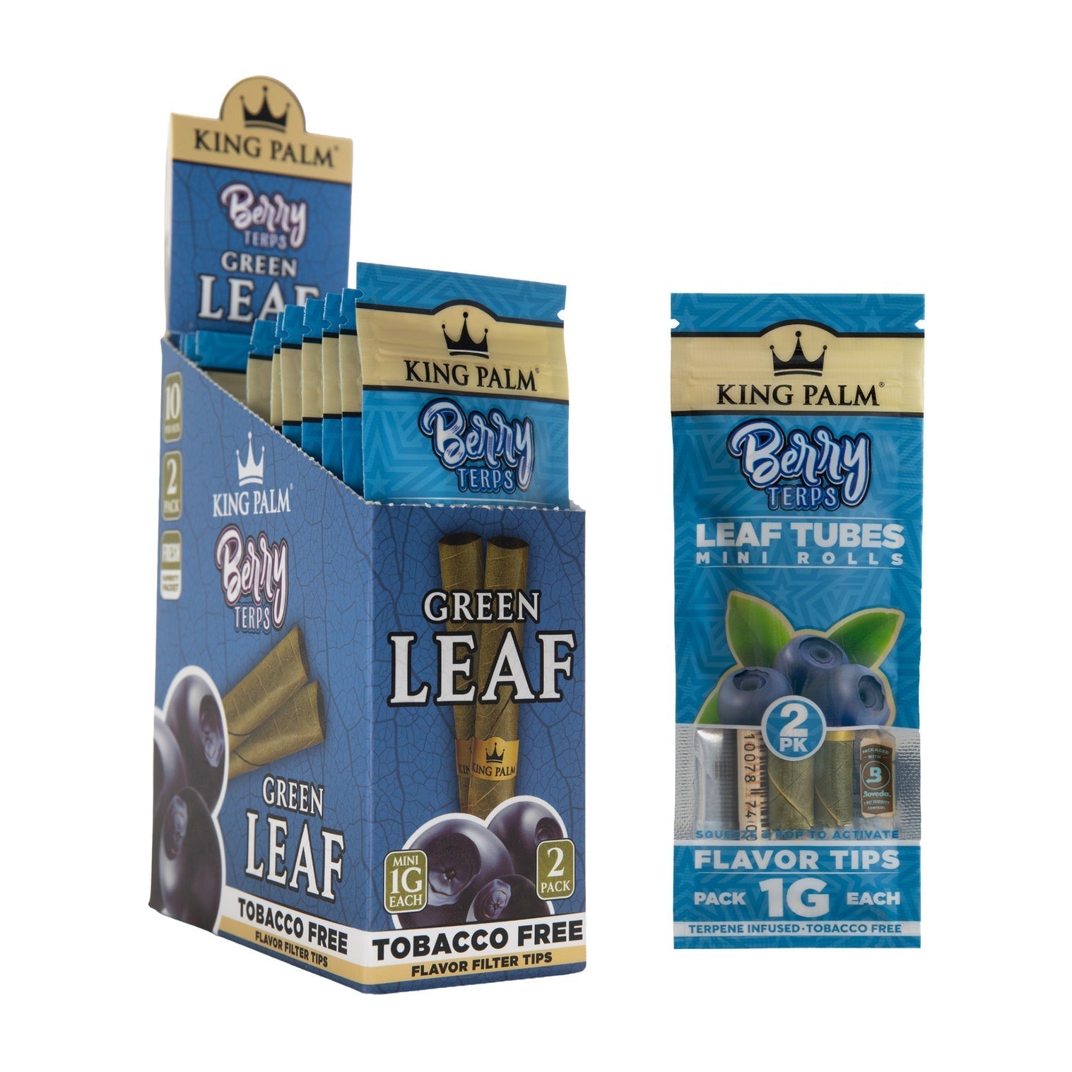 King Palm Flavored Mini Leaf Tubes Display