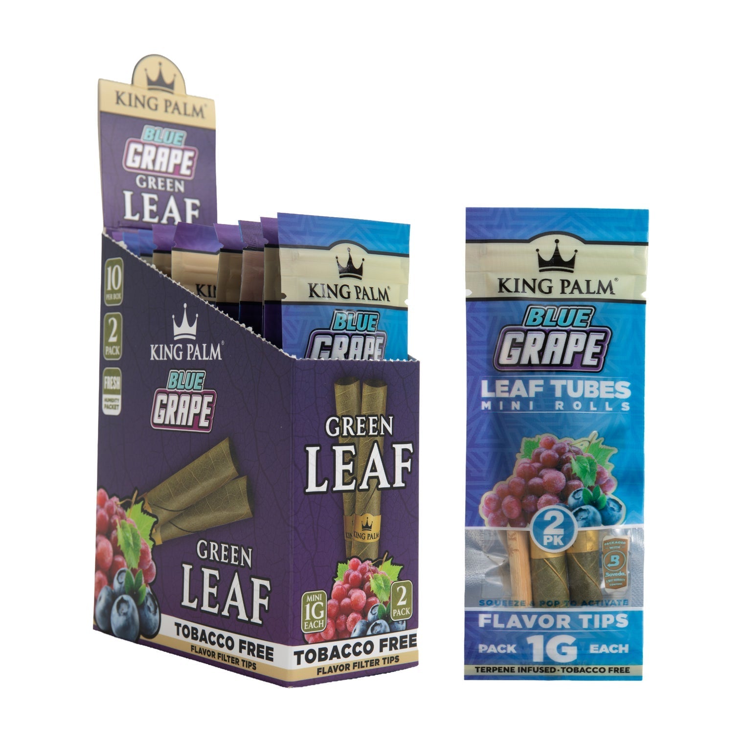 King Palm Flavored Mini Leaf Tubes Display