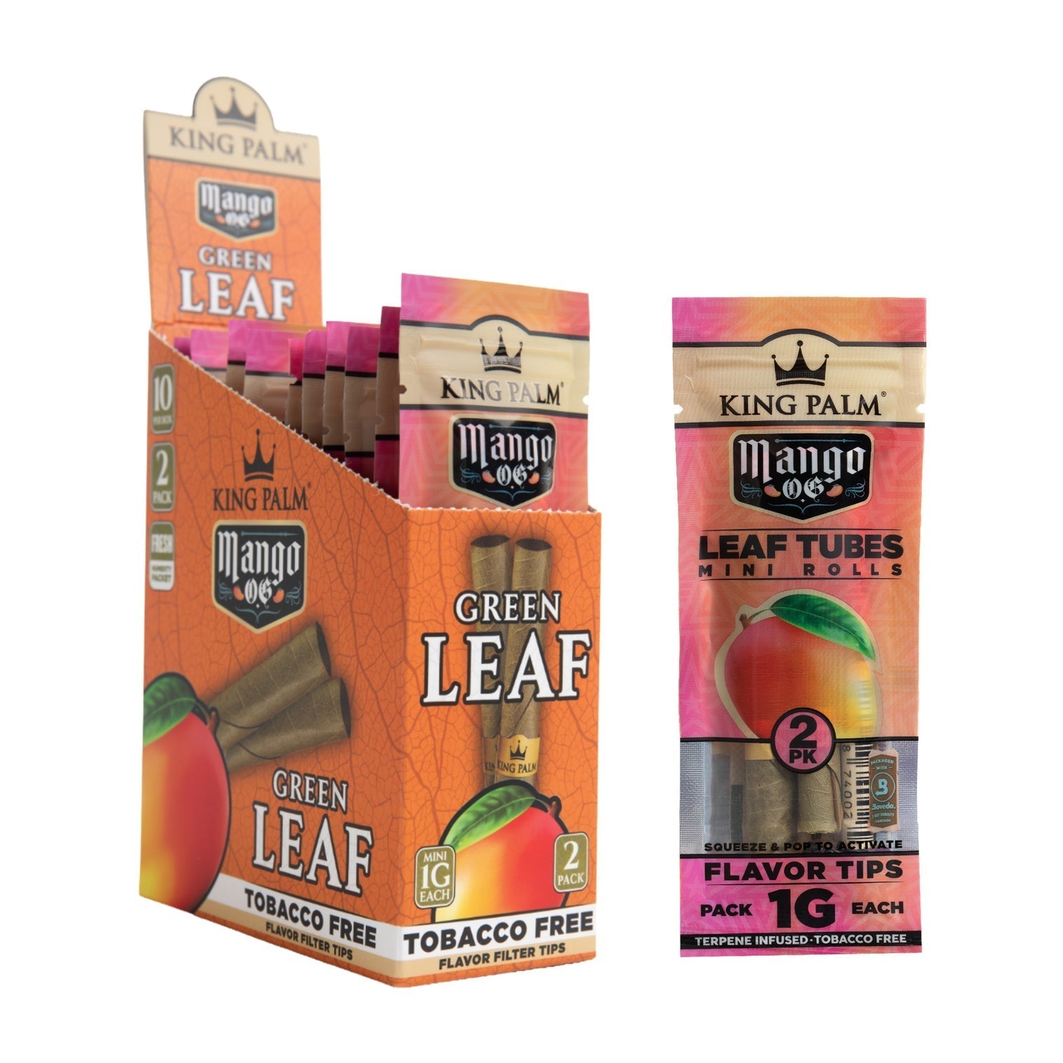 King Palm Flavored Mini Leaf Tubes Display