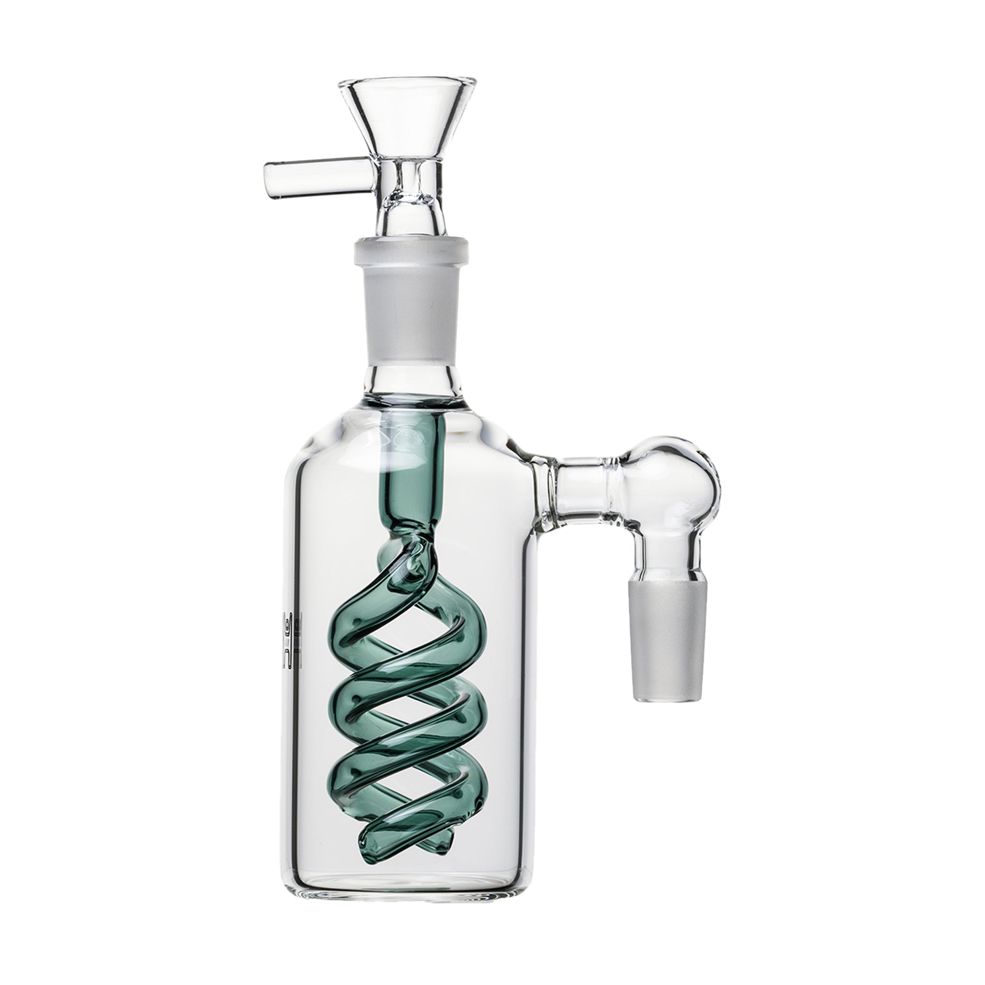 Human Grade Spiral Perc Ash Catcher with Flower Bowl