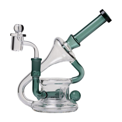7.5" Borosilicate Recycler Dab Rig with Triple Marbles