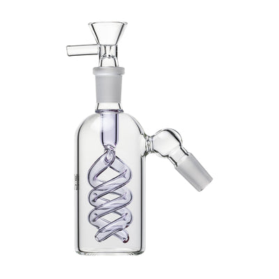 Human Grade Spiral Perc Ash Catcher with Flower Bowl