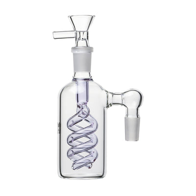 Human Grade Spiral Perc Ash Catcher with Flower Bowl