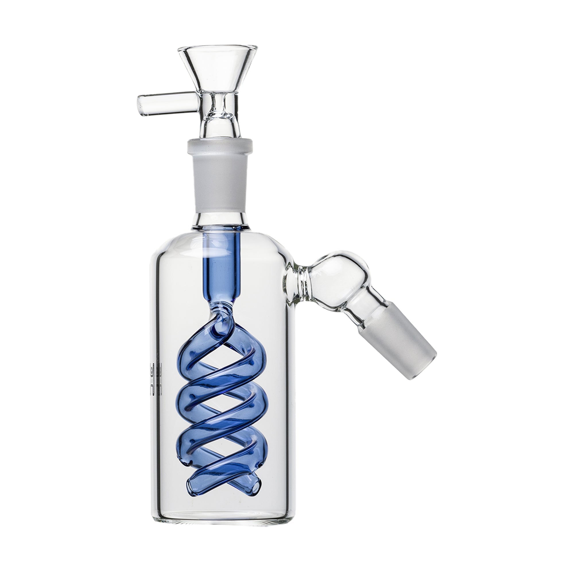 Human Grade Spiral Perc Ash Catcher with Flower Bowl