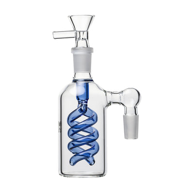 Human Grade Spiral Perc Ash Catcher with Flower Bowl