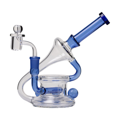 7.5" Borosilicate Recycler Dab Rig with Triple Marbles