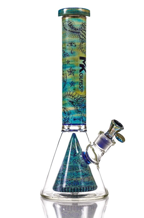 Electroplated Pyramid Art Beaker Bong