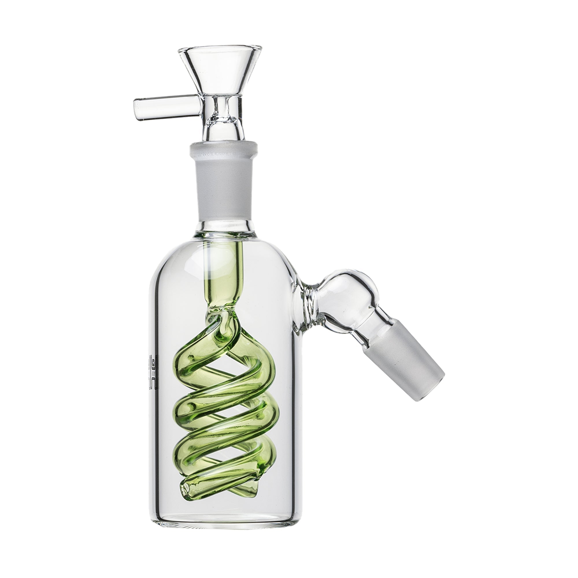 Human Grade Spiral Perc Ash Catcher with Flower Bowl