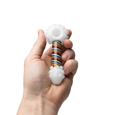 Vibrant Rainbow Glass Spoon Pipe
