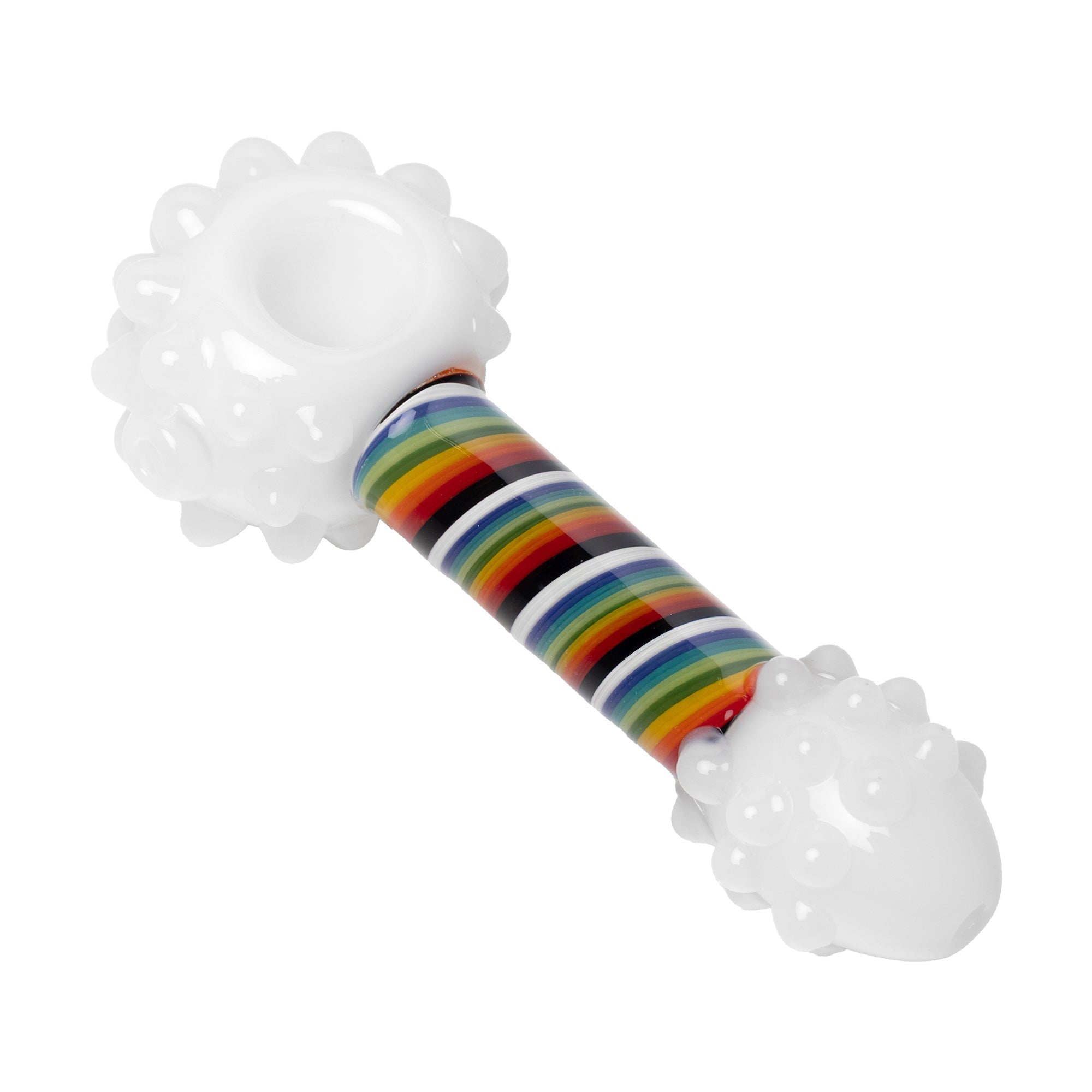 Vibrant Rainbow Glass Spoon Pipe