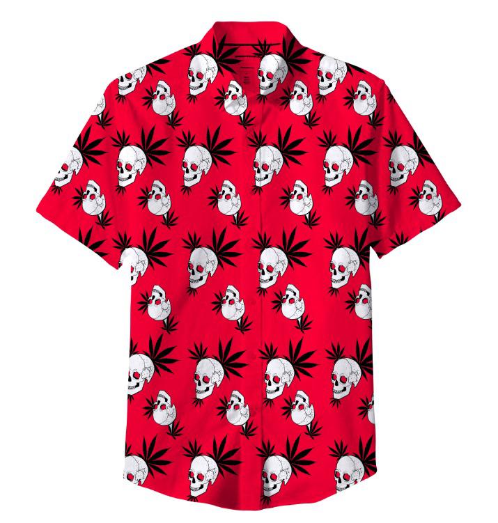 Red Skull Leaf Polyester Shirt Assortment