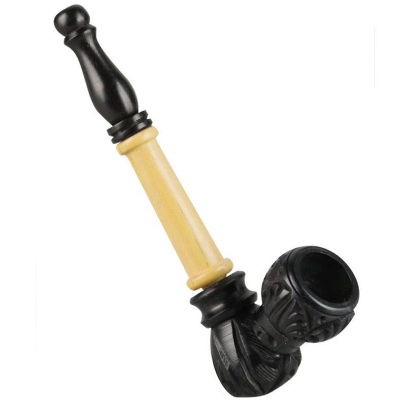 Artisan Layered Wood Carved Hand Pipe