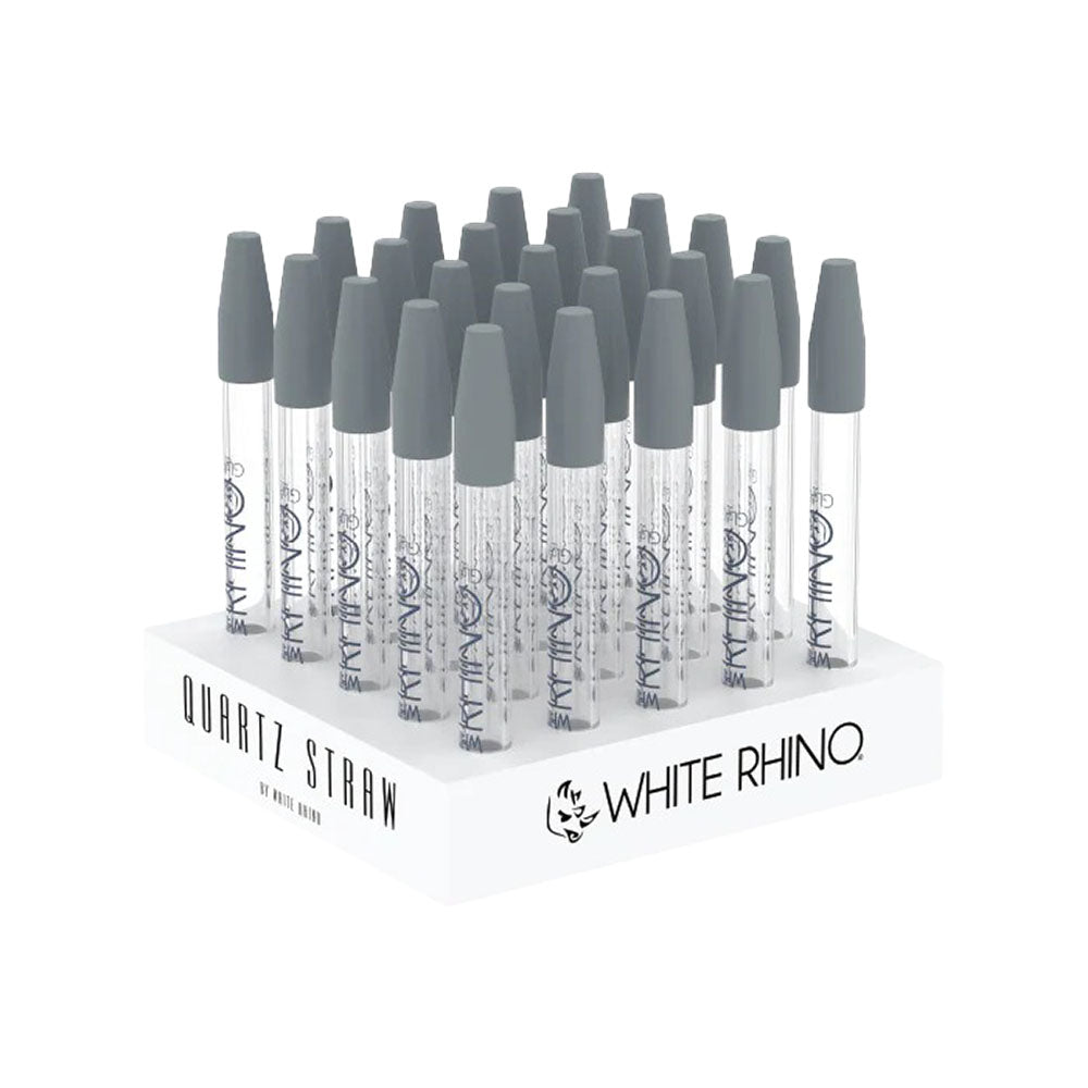 Quartz Dab Straws with Protective Caps - 25pc