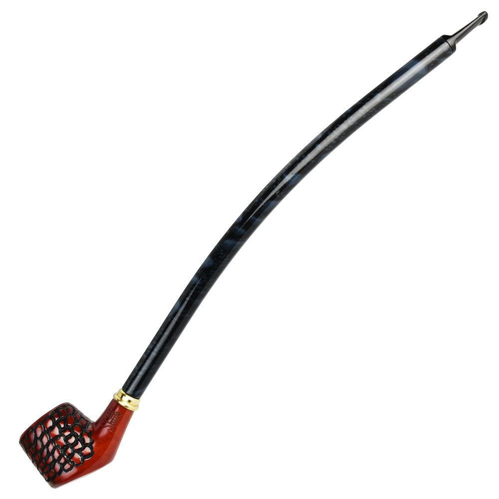 Engraved Cherry Wood Shire Herbal Pipe - 15 Inch