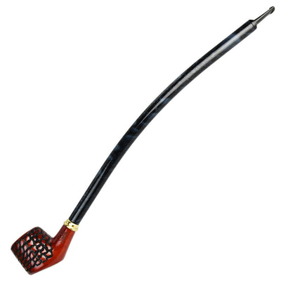 Engraved Cherry Wood Shire Herbal Pipe - 15 Inch