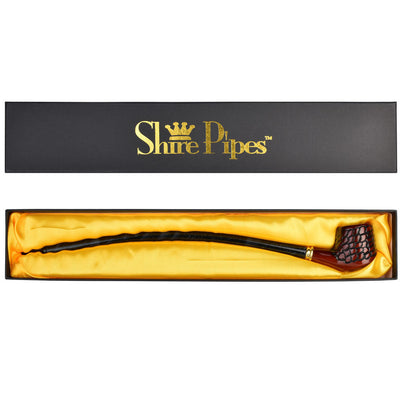 Engraved Cherry Wood Shire Herbal Pipe - 15 Inch