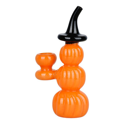 Spooky Stacked Pumpkin Glass Bubbler