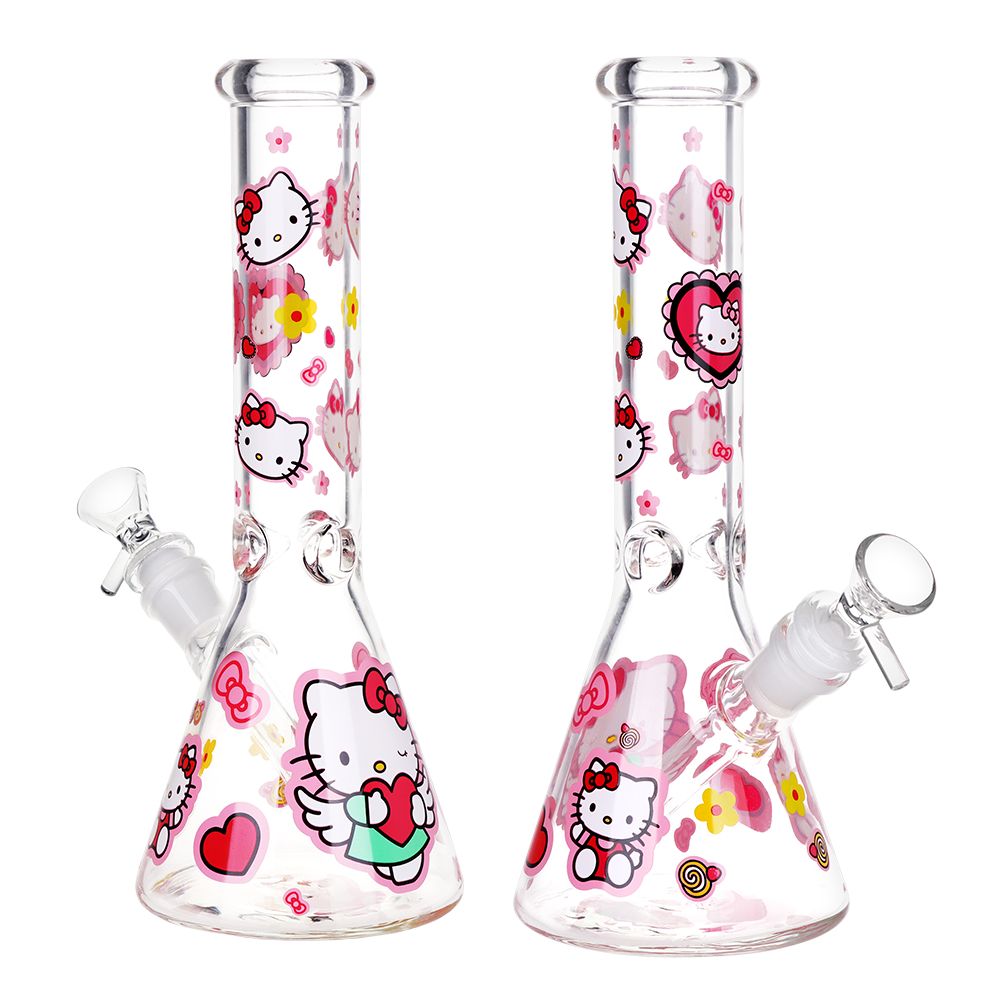 Charming Feline Beaker Water Pipe with Ice Catcher