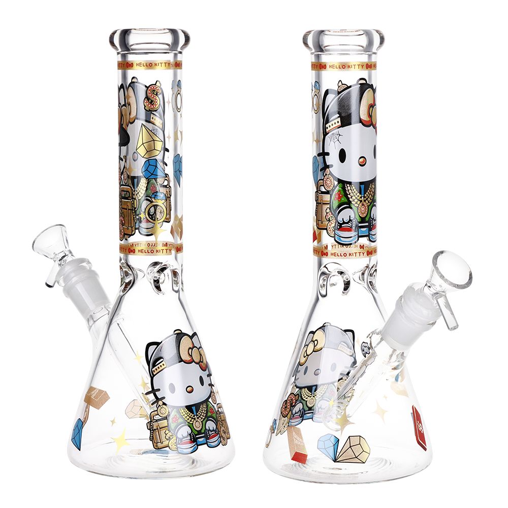 Whimsical Kitty Beaker Water Pipe - 10 Inch
