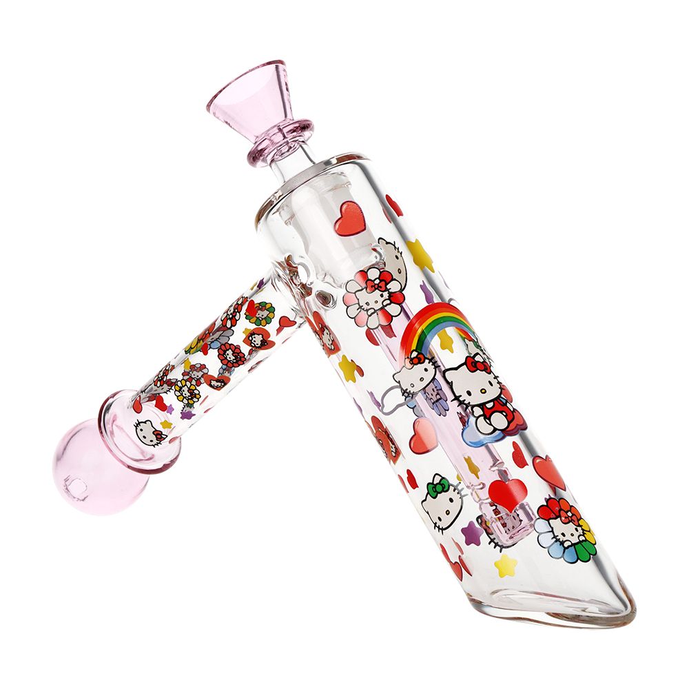 Charming Kitty Glass Bubbler Pipe - 6 Inch