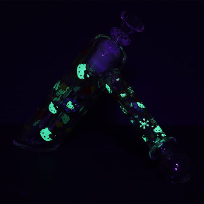 Charming Kitty Glass Bubbler Pipe - 6 Inch