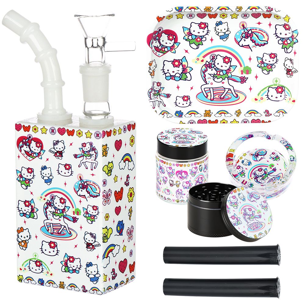 Unicorn Kitty Juicebox Glass Water Pipe Travel Kit