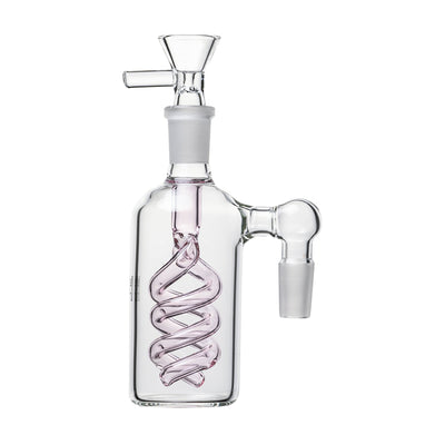 Human Grade Spiral Perc Ash Catcher with Flower Bowl