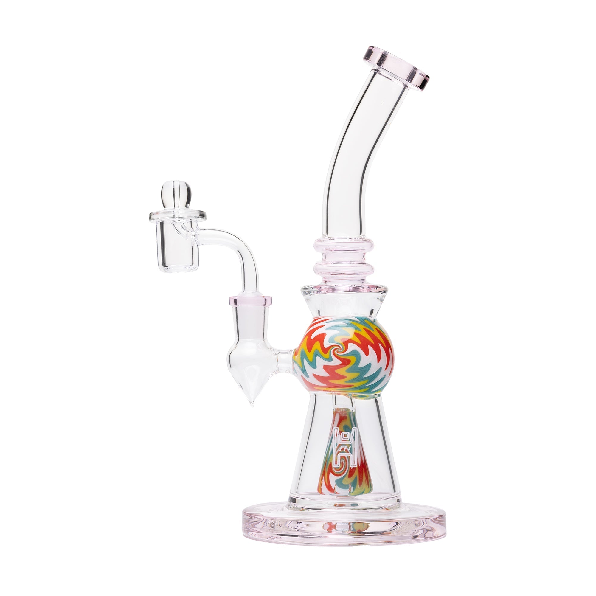 Vibrant Gumball Glass Dab Rig with Wig-Wag Perc