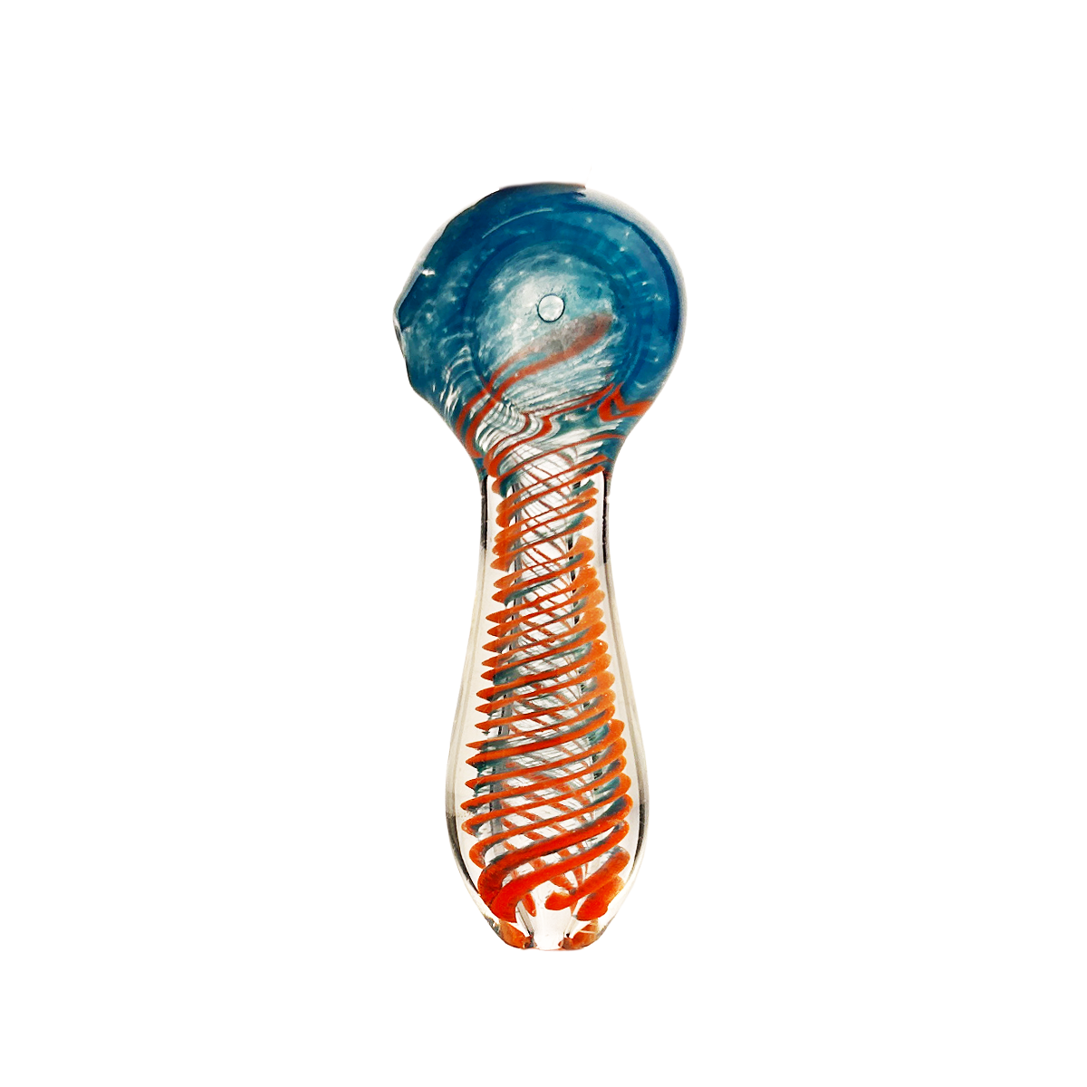 Artisan Glass Spoon Pipe with Spiral Detail