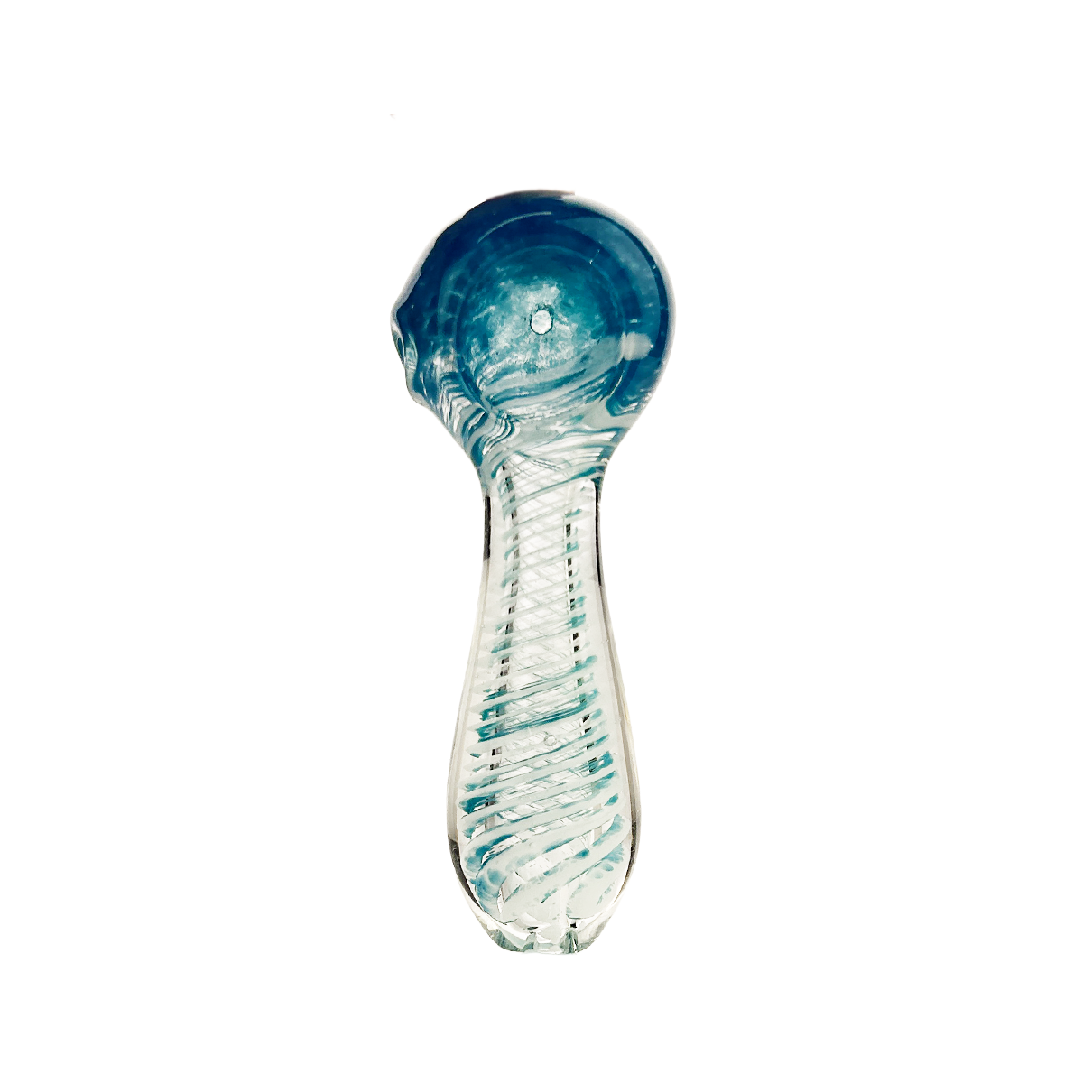 Artisan Glass Spoon Pipe with Spiral Detail