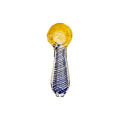 Artisan Glass Spoon Pipe with Spiral Detail