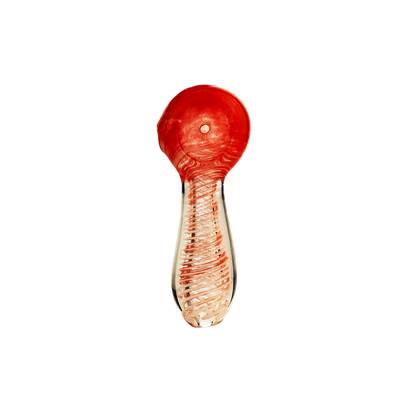 Artisan Glass Spoon Pipe with Spiral Detail