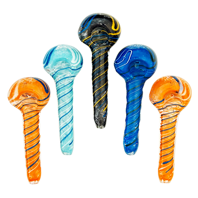 Artisanal 4-Inch Spiral Glass Hand Pipe