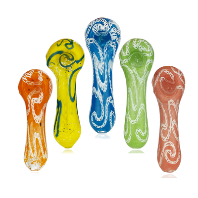 Artisan 4.5" Spoon Pipe with Twisted Frit Glass