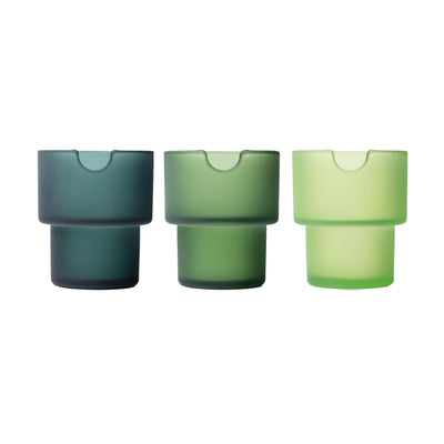 Stackable Flower Herb Glass Ashtray Set