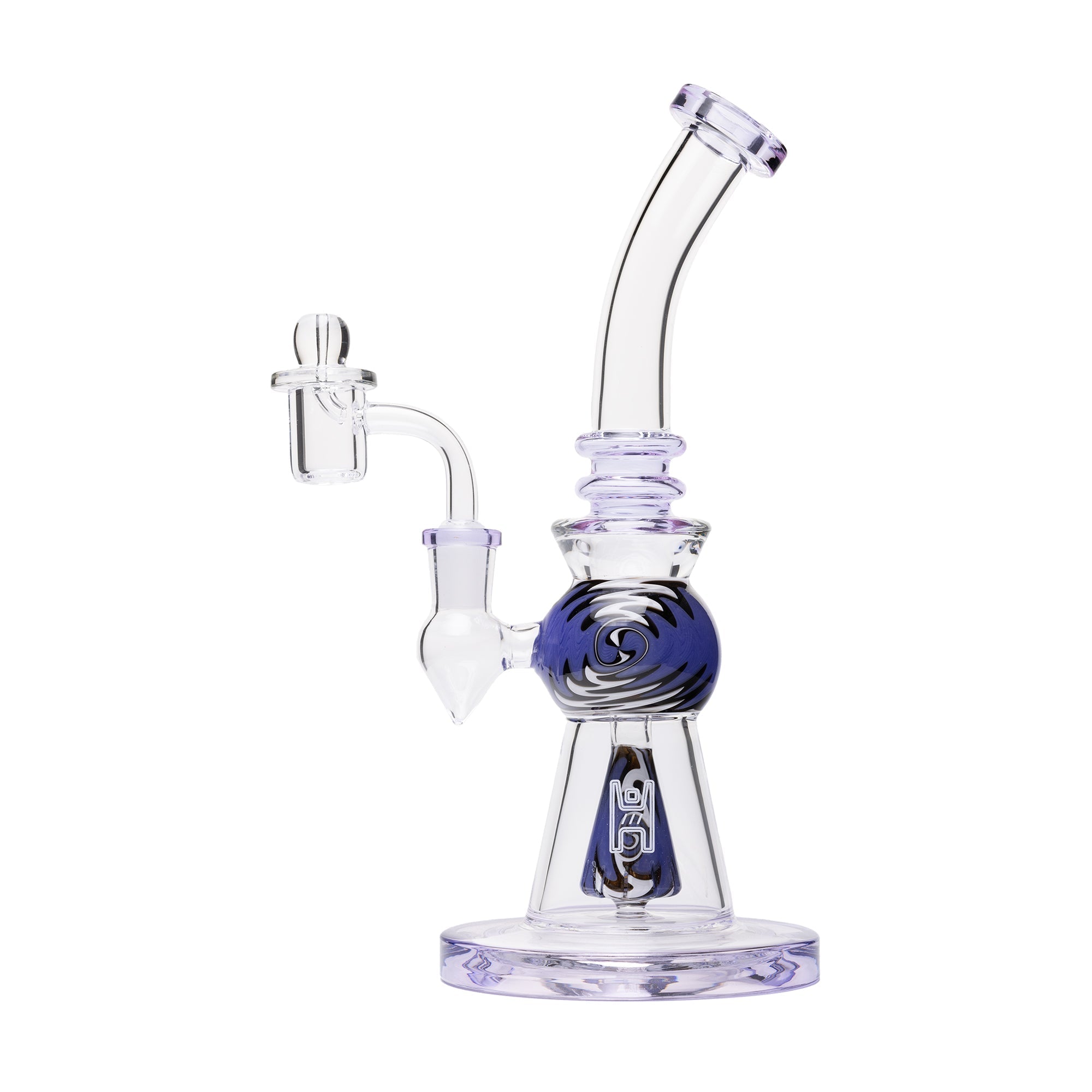 Vibrant Gumball Glass Dab Rig with Wig-Wag Perc
