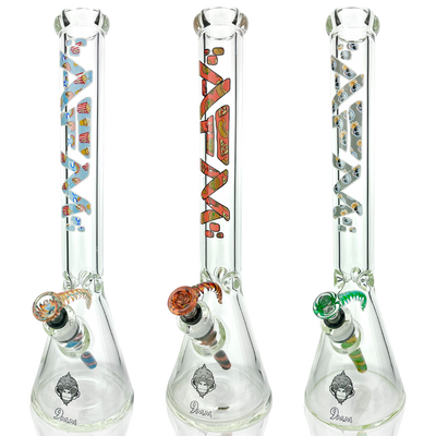 18" AFM Munching Clear Glass 9mm Beaker Bong Bundle
