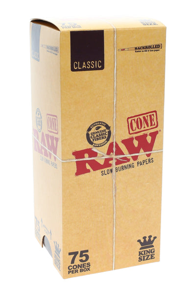 RAW Classic King Size Pre-Rolled Cones – 75-Count Box – image 1