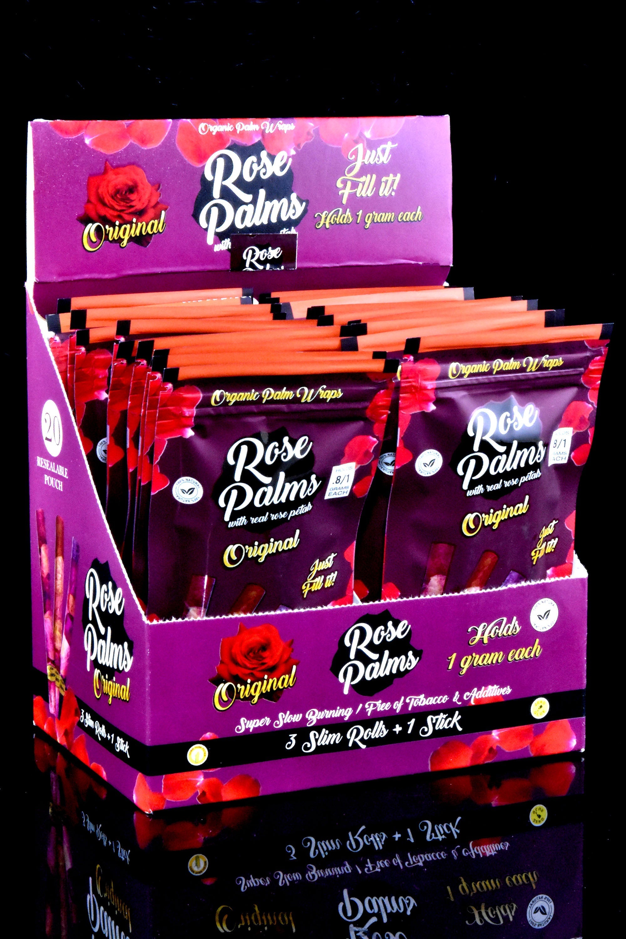 Rose Petal Palm Wraps - 3 Slim Rolls (20-Pack)