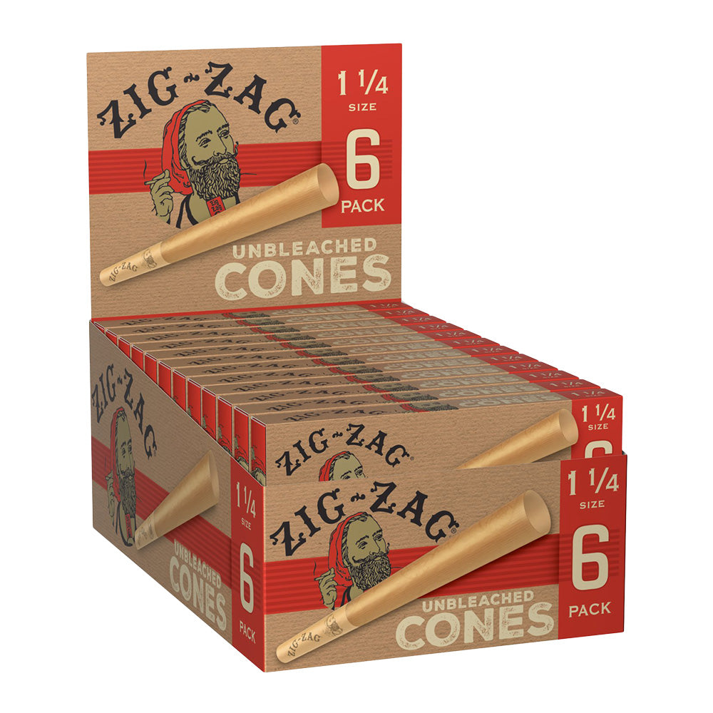 24PC DISPLAY - Zig Zag Unbleached Paper Cones - 6pk / 1 1/4" – image 1