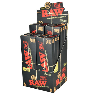 RAW Black King Size Pre-Rolled Cone Display