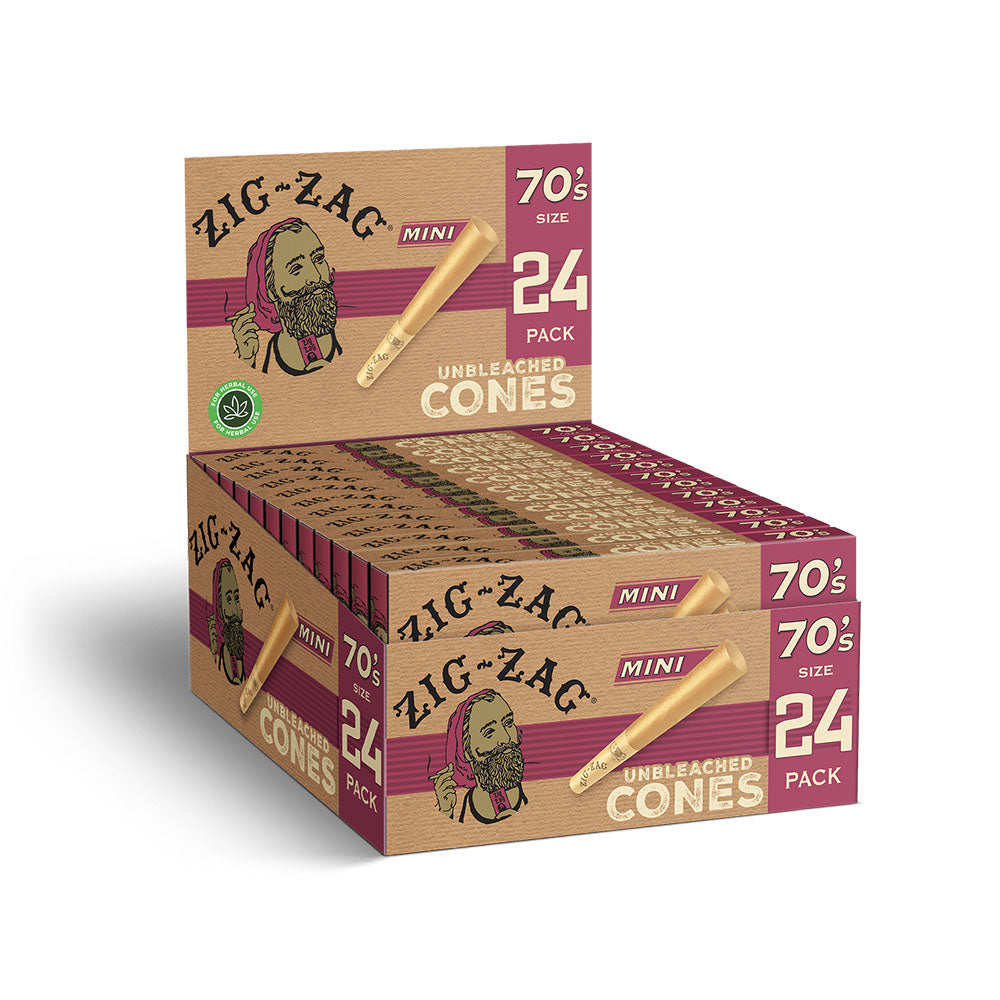 Zig Zag Unbleached Mini Cones | 70mm – image 1
