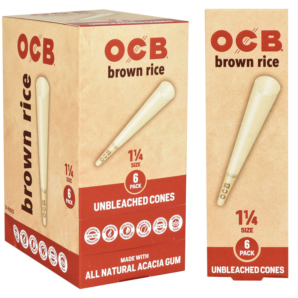 OCB Brown Rice Unbleached Cones | 24pc Display – image 9