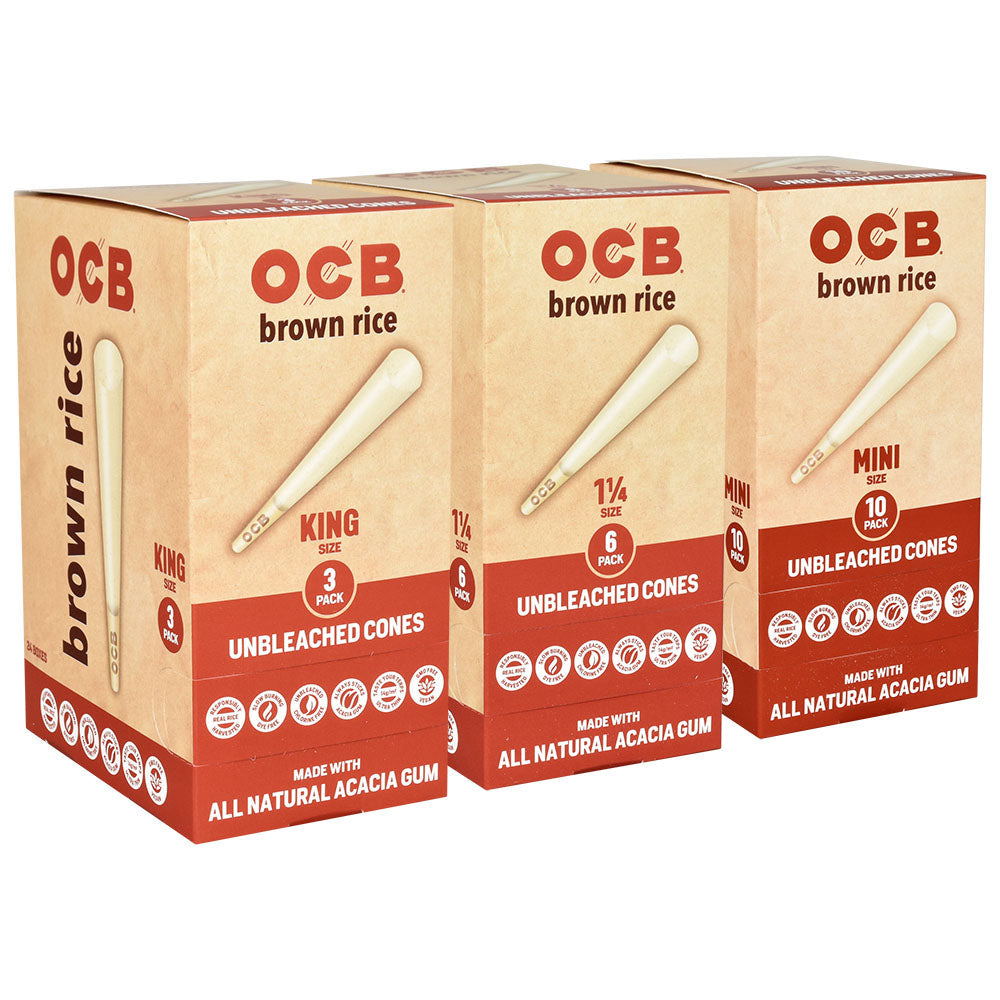 OCB Brown Rice Unbleached Cones | 24pc Display – image 1