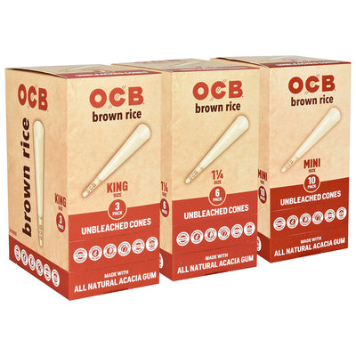 OCB Brown Rice Unbleached Cones | 24pc Display – image 1