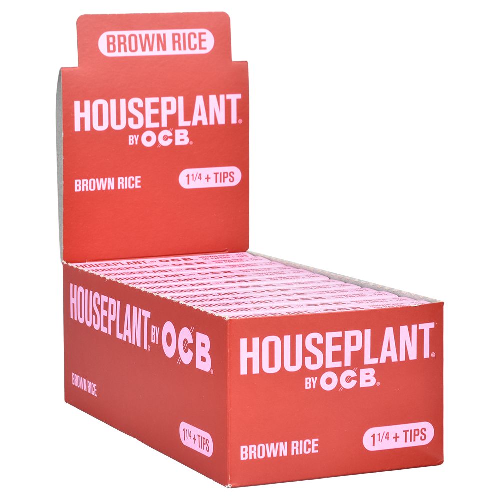 24CT DISP - Houseplant by OCB Rolling Papers + Tips - Brown Rice /50pc/ 1 1/4" – image 1