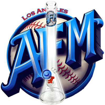 18" Los Angeles Baseball Beaker Bong Bundle